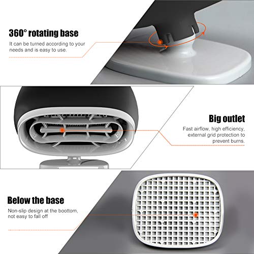 2 in 1 Car Heater Portable Auto Electronic Car Heater with Heating & Cooling Function Defroster Defogger 12V 150W, Auto Ceramic Heater Fan Plug in Cigarette Lighter