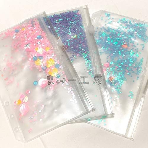 Amazon Co Jp 手帳 リフィル A5 B6 ジッパー 収納 小物入れ システム手帳 A5 B6 ジャーナルブック 半透明 ゆめかわいい しゃかしゃか B6スパンコール入り6枚 ホビー