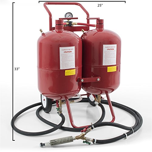 100lb Dual Media Tank Sand Blaster Baking Soda Blasting Abrasive