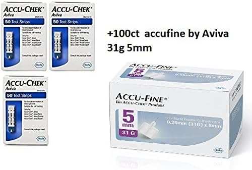 Accu-Check Aviva test strips 3x50 Code Free +100ct 31g 6mm