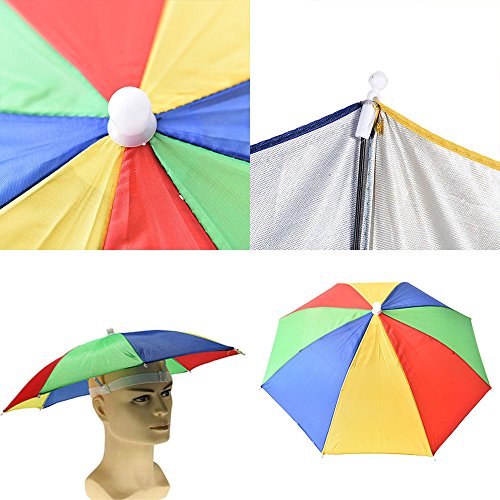 image for Umbrella Hat, Wenini Umbrella Sun Hat for Adults, Foldable Rain-Proof 