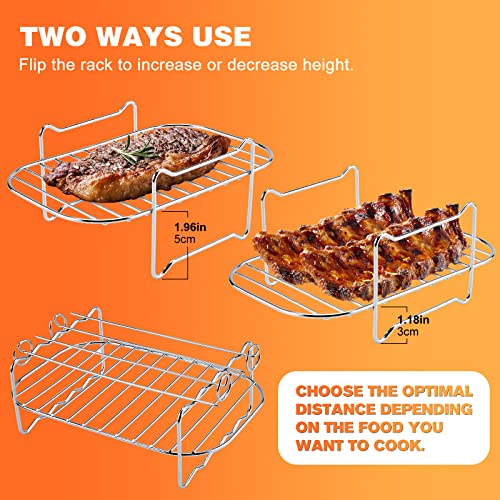 WADEO Air Fryer Rack for Ninja Dual Air Fryer, 304 Stainless Steel