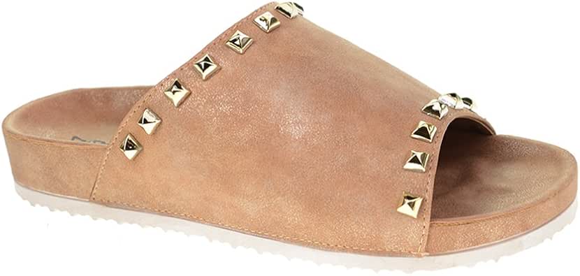 Dirty Laundry Womens Qiana Tan Shimmer Slides Size 8.5 (463136) | eBay