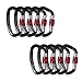 25KN Rock Climbing Carabiner, D-Shaped Hot-Forged Magnalium Locking Climbing Hook Holds 5511lbs with Screwgate Clip Climber Hiking Karabiner Outdoor Sport Tools CE Certified (Black, 10 Pack)