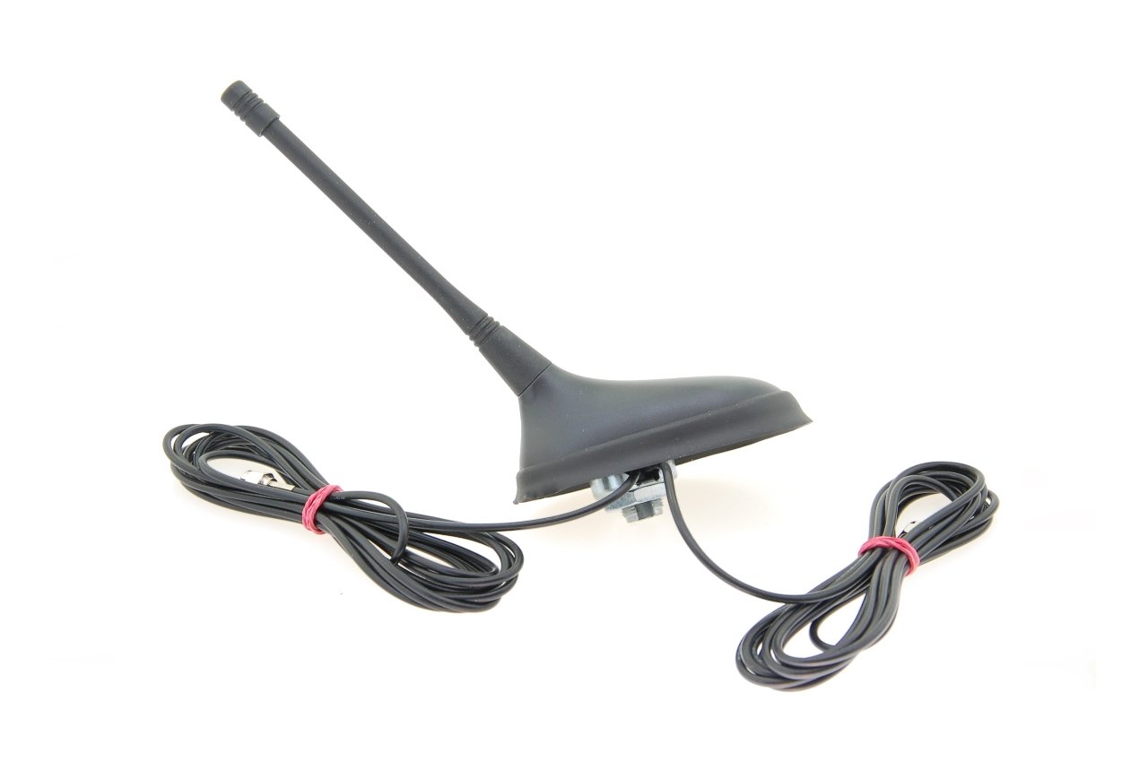 Alda PQ Antenna for roof mounting for GPS, GLONASS, TETRA with SMA/M and RP-SMA/M plug and 2.5m (2.73 yd) cable 2 dBi gain