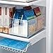 mDesign Deep Plastic Kitchen Storage Organizer Container Bin for Pantry, Cabinet, Cupboard, Shelves, Fridge, or Freezer - Holds Dry Goods, Sauces, Condiments, Drinks, 2 Pack, Clear