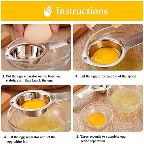 Egg Separators, Kmeivol Egg Yolk Separator, Premium Stainless Steel Egg