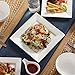 DOWAN 9.5 Inches Porcelain Square Dinner Plates, 4 Packs, White