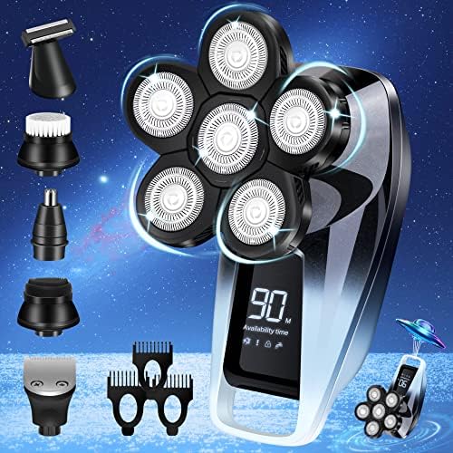 Head Shaver for Bald Men,6 in 1 Bald Head Shavers for Men Cordless, Electric Head Shavers for