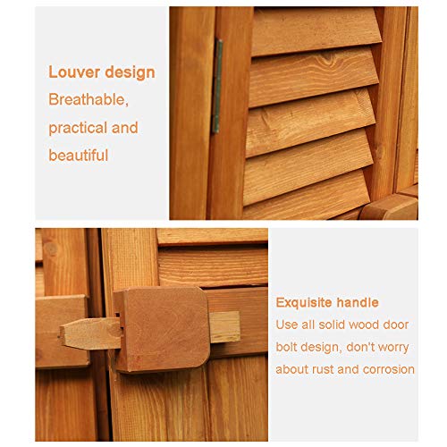 ZHOUAICHENG Gartenschrank Gartengarten Rasenschrank Antiseptisches Holz Asphaltdach Wetterbeständig Mehrschichtiger… – Bild 7