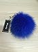 Roniky Newest Large Genuine Fox Fur Pom Pom Keychain Bag Purse Charm Gold Ring Fluffy Fur Ball (5.9