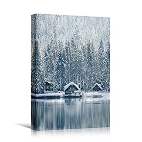 signwin Canvas Wall Art Winter Trees Cool Dramatic...