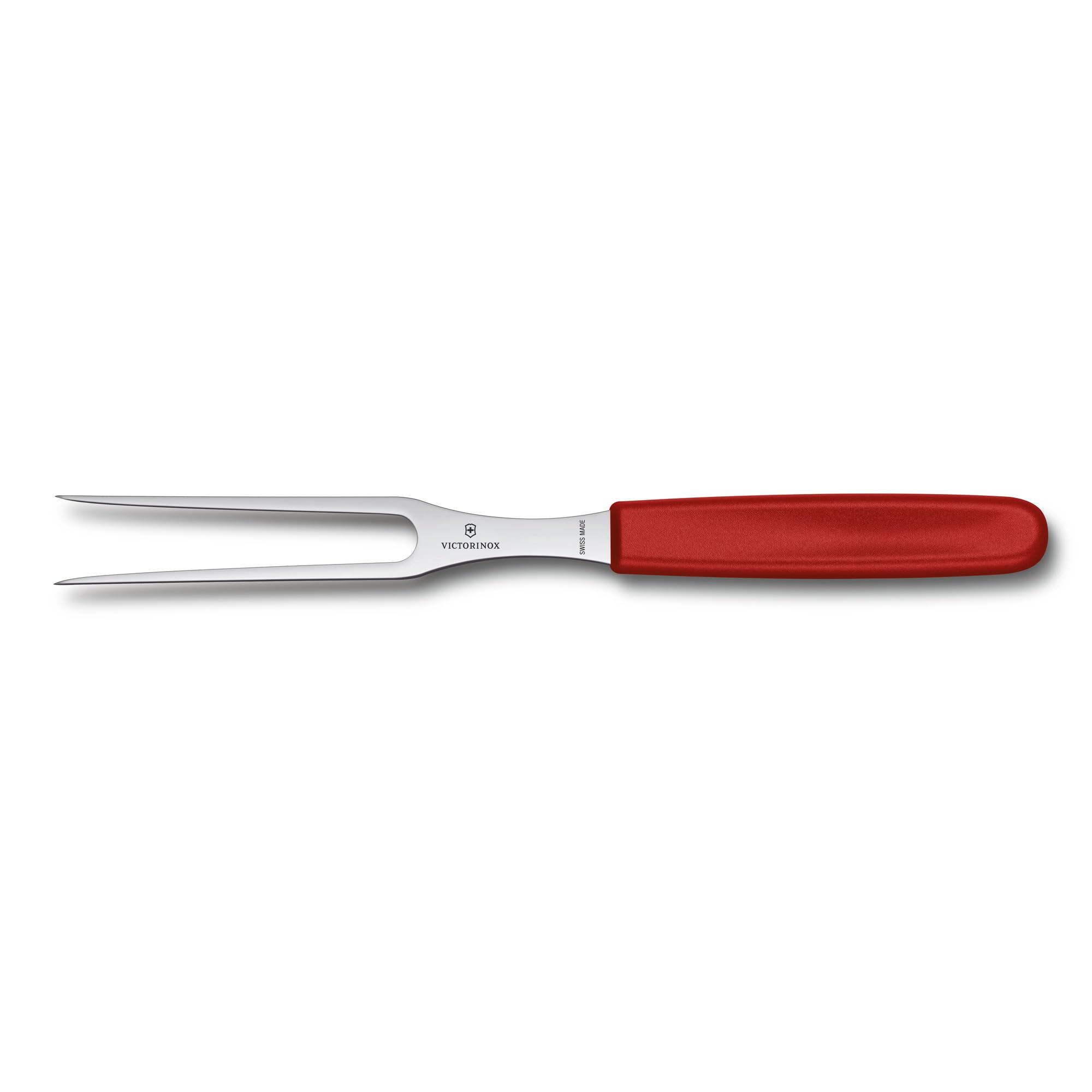 Victorinox, Swiss Classic Professional Carving Fork, Extra Sharp Blade, 15 cm, Robust Plastic Handle, Stainless Steel, Red