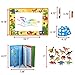 Aqua Magic Doodle Mat Water Doodle Drawing Mat Dinosaur Toy Set - Bundle Includes Painting Coloring Mat, Dinosaur Coloring Book, 12 Dinosaurs Toys - For Boys Girls Age 3 -12 Years old to etch a sketch