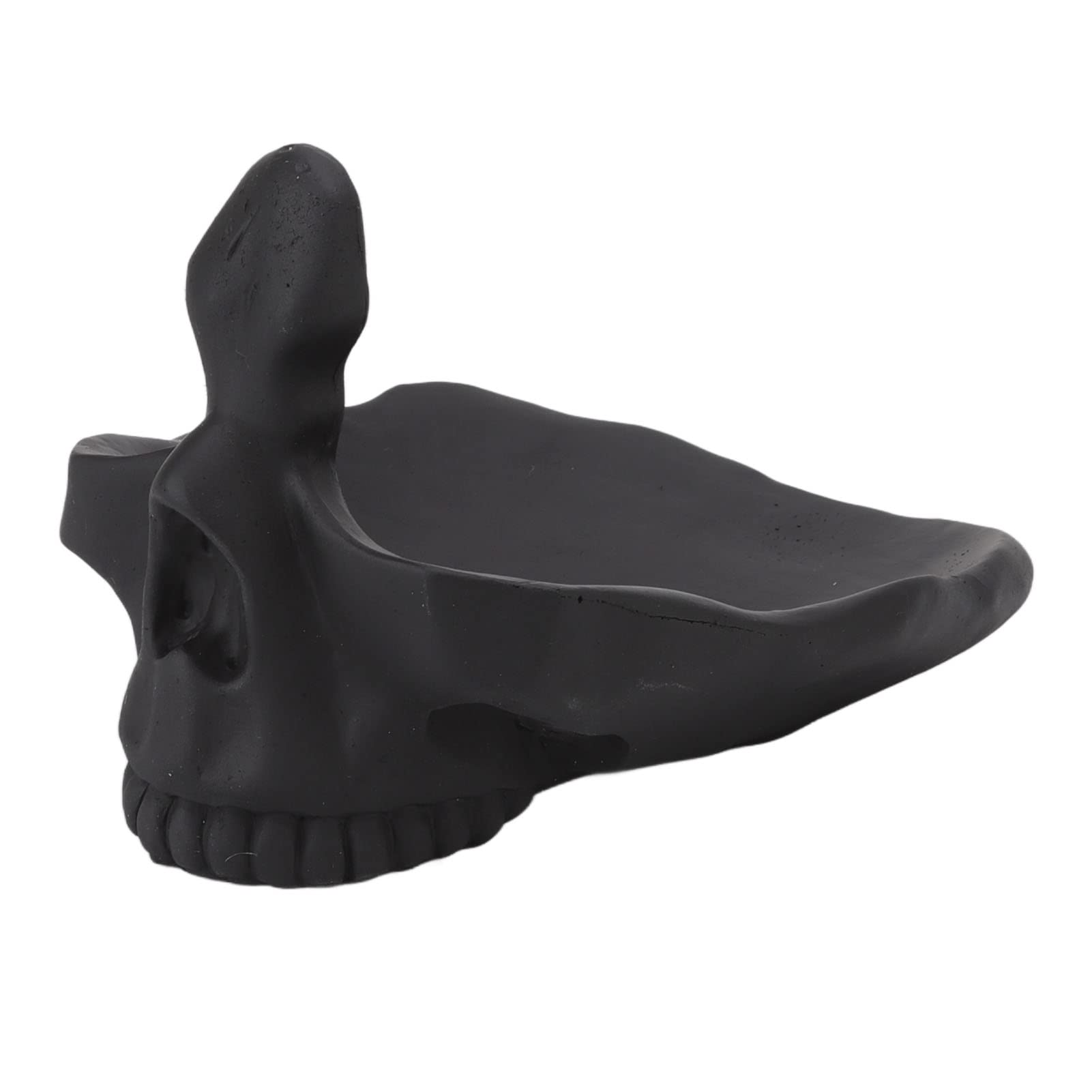 Skull Glasses Stand, Lifelike Eyeglasses Holder with Storage Tray, Scratch Resistant, Practical and Decorative for Home, Office, Shop