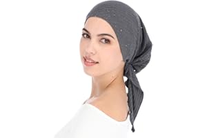 Madison Headwear Pretied Head Scarves for Women Featuring A Unique Sparkly Foil Finish and Stretchy Ribbed Fabric
