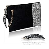 ZYSUN Womens Nylon Small Little Clutch Card Money Handbag Purse Wristlet Bag(605,black)