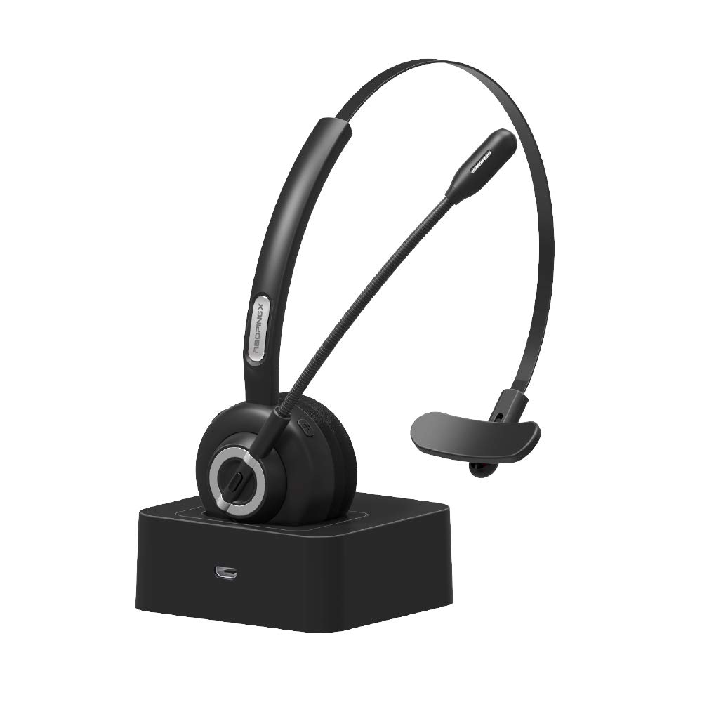 RAOPINGX Bluetooth Headset - Bluetooth Headsets with Microphone, Noise Cancelling Wireless Headphone for Business UC Skype Lync Softphone Call Center Office Computer Clearer Voice