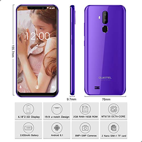 OUKITEL C12 Smartphone Libre, 6.18
