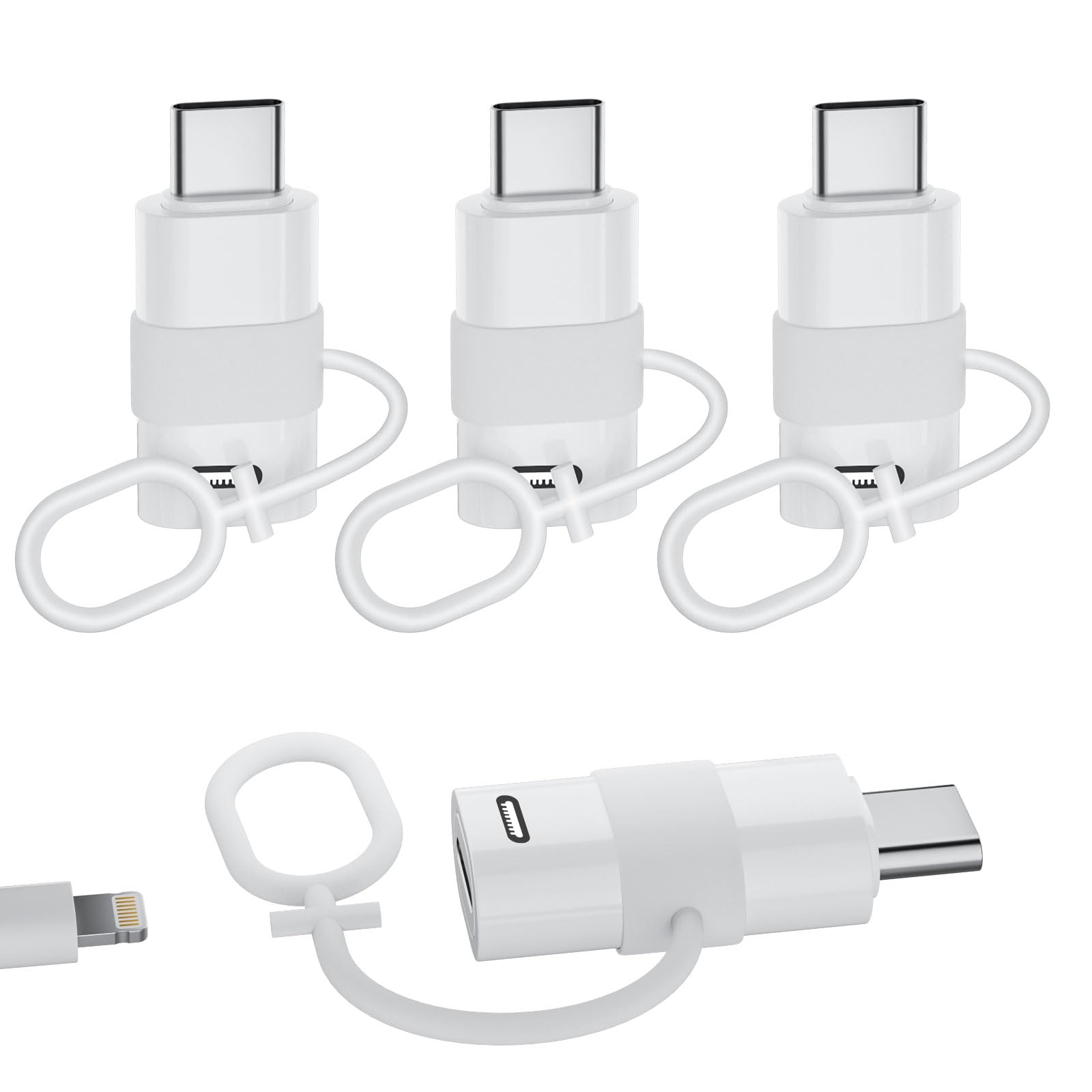 EKVUVKE ライトニング タイプc 変換 4個セット, PD35W急速充電,(イヤホン 対応不可), ライトニング to Type C 変換, Light-ning USB-C 変換アダプタ for iPhone 16/15 Plus Pro Max, Galaxy S24 S23 Pixel 9/8, iPad, Macbook, PC の商品画像