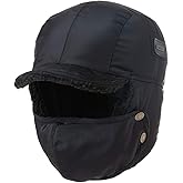 Oversized XL/XXL Waterproof Aviator Cap Faux Fur Earflap Mask Winter Trapper Hat Cold Weather