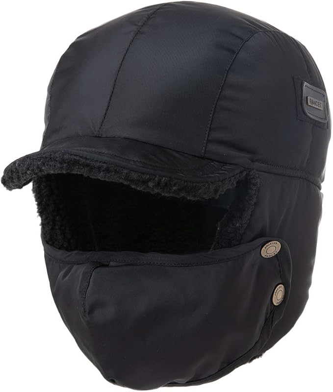 Jeff Aimy Warme Wasserdichte Trappermutze Bomber Hut Unisex Fliegermutze Fellmutze Erwachsenen Fur Manner Schwarz Amazon De Bekleidung