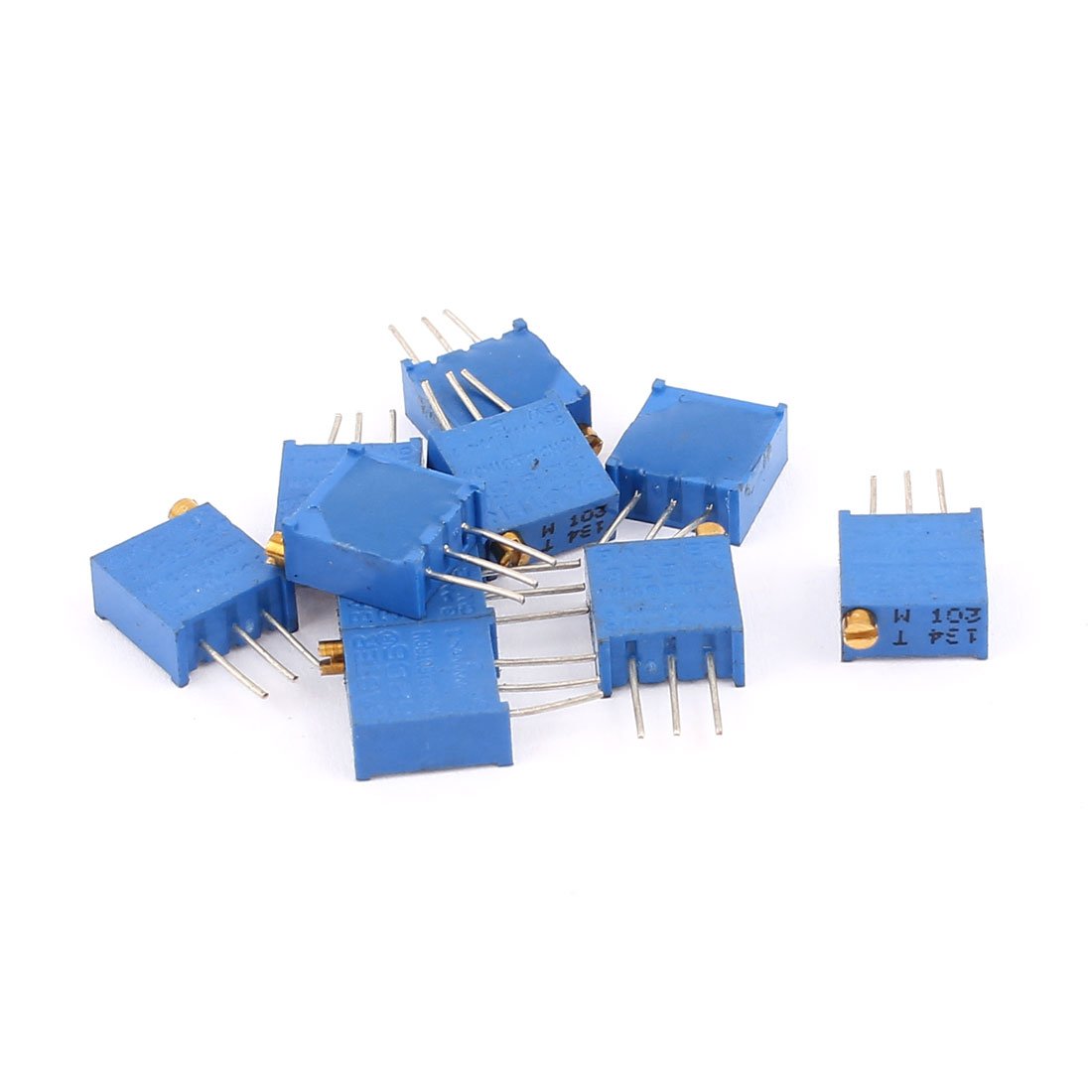 Sourcingmap 10 Pcs 3296W 10K ohm Multiturn Potentiometer Pot Variable Resistor