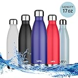 MIRA 17 Oz Stainless Steel Vacuum Insulated Water Bottle | Leak-proof Double Walled Cola Shape Bottle | Keeps Drinks Cold for 24 hours & Hot for 12 hours | 17 Oz (500 ml)