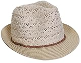 Funky Junque’s Crochet Lace Fabric Straw Trim Spring Summer Beach Sun Fedora Hat