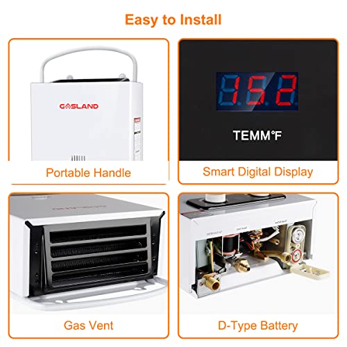 Portable Water Heater, GASLAND 6L 1.5 GPM On Demand Propane Hot Water