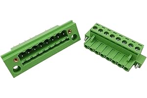 5.08mm Pitch 2P-16Pin PCB Screw Terminal Block Connector Bulkhead Pluggable Terminals Socket Straight Pin(8Pin,3Pair)