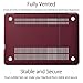 UESWILL Smooth Soft-Touch Matte Hard Shell Case Cover Compatible with MacBook Pro 13 inch with CD-ROM (Non-Retina) (Model A1278) + Microfibre Cleaning Cloth, Wine Red