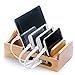 Wood Multi Device Organizer for Using with Multiple USB Charging Station Like Anker, RAVPower, Poweradd USB Chargers for Smartphones and Tablets from UATech (White)