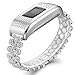 Caramote Compatible with Garmin Vivofit 3 Band and Garmin Vivofit JR 1 Bands, Watch Accessories Metal Wristband Compatible with Garmin Vivofit 3 Vivofit JR 1 Band, Silver(No Tracker)