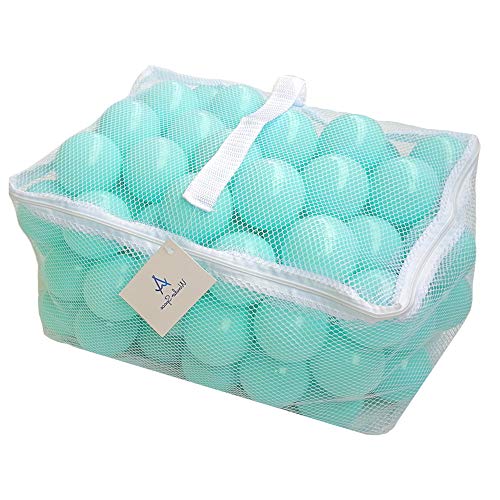 Wonder Space Soft Pit Balls, Chemical-Free Crush Proof Plastic Ocean Ball, BPA Free with No Smell, Safe for Toddler Ball Pit/ Kiddie Pool/ Indoor Baby Playpen, Pack of 100 (Blue)