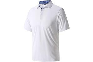 TRUSMOL Mens Golf Shirts Dry Fit Short Sleeve Casual Performance Solid Collared Polo Shirts for Men