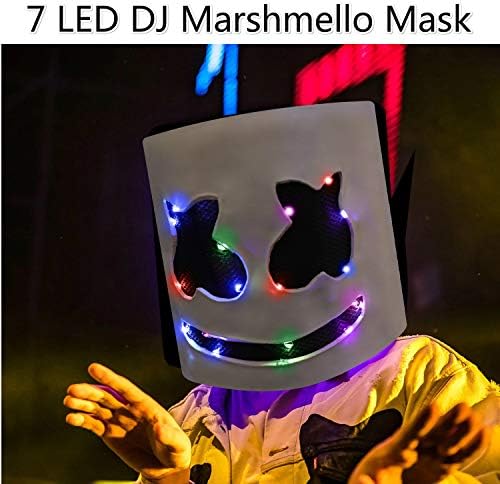 DJ Marshmello Mask Full Face Helmet Cosplay Costume Carnaval Halloween Prop Latex Masks