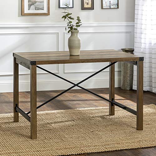 Buy Walker Edison 4 Person Modern Industrial Farmhouse Wood and Metal ...