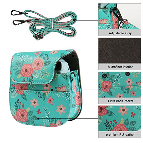 SAIKA For Fujifilm Instax Mini 9 Instant Camera Accessories,Vintage Case/2 Mini Album/Selfie Lens/6 Colors Filters/Neck Strap/Hang Frames/Table Frames/Stickers. By Pomegranate Flower