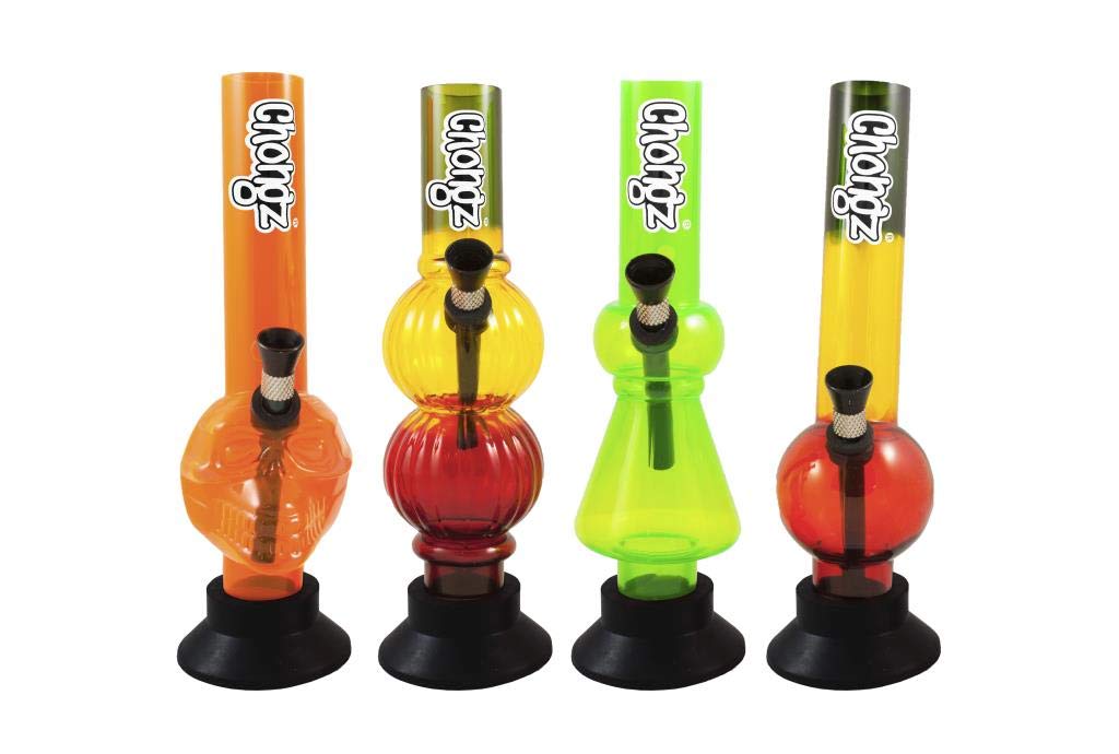 Bong with Rubber Base 8 Inch Plastic Chongz Acrylic Mini Bong (CHO25)