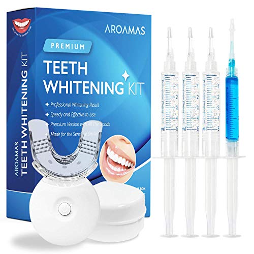 Aroamas Teeth Whitening Kit, With Led Light, for Sensitive Teeth, Comfortable Fit, Brighter Smile in 7 Days