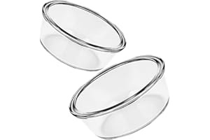 ROMISBABA 2pcs Glass Baking Bowls Set 650ml 1000ml Heat-Resistant Non-Stick Round Oven-Safe Air Fryer Dessert