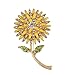 Ahugehome Womens Brooch Pin Sunflower Alloy Enamel Inlay Crystal Dress Shirt Suit Sweater Coat Gift Packaging