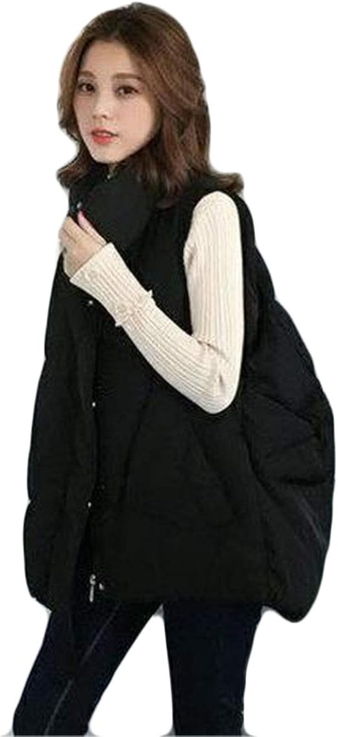 フッカツ ダウンベスト レディース 秋 冬 ベスト 暖かい 防寒対策 アウター ノースリーブ 中綿ベスト 無地 シンプル おしゃれ ゆったり 通勤 通学 カジュアル ベスト 通販 Amazon