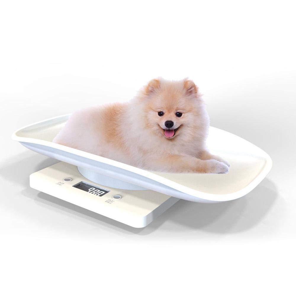 Hamkaw Digital Pet Weight Scale with LCD Electronic Scales For Measuring Baby, Small Dog, Cat, Dog (Capacity up to 10 kg /22 lb) White