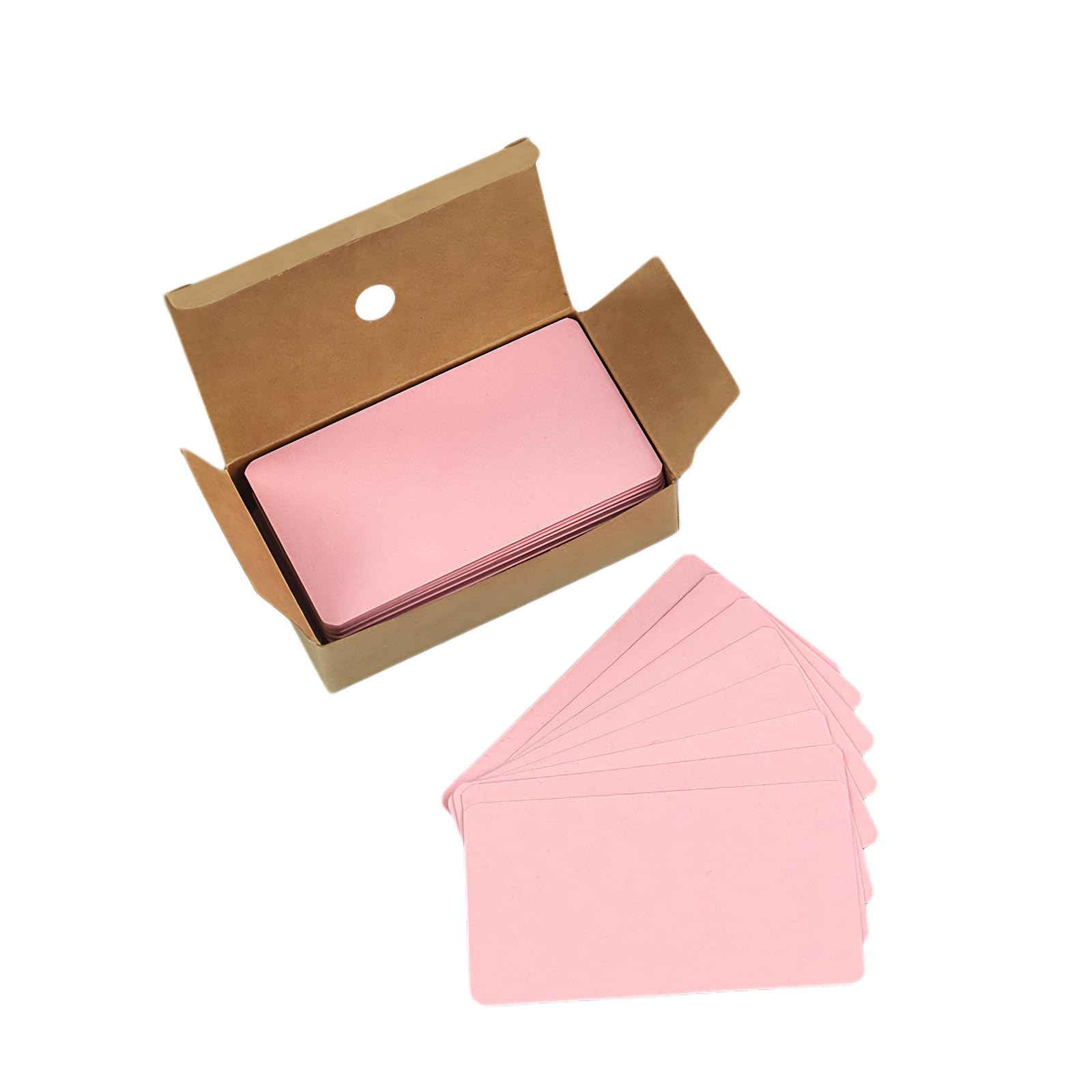 Leliafleury 100Pcs Blank Business Cards Pink Message Cards Blank Flash Cards Craft Words Cards for Learning, Study, DIY, Memory Note