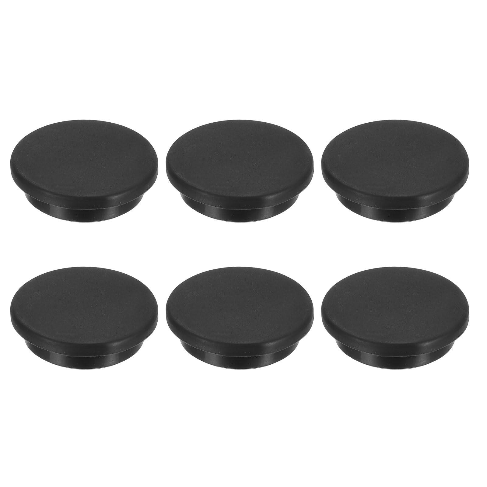 PATIKIL 31.3mm Diameter Rubber Hole Plugs, 6 Pcs Silicone Rubber Round Hole Soft Stoppers for 30-31mm Hole, Black