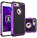 iPhone 8 Plus Case, iPhone 7 Plus Case, OEAGO [Drop Protection] [Shock Proof] Hybrid Dual Layer Rubber Plastic Impact Defender Rugged Hard Case Cover Shell for Apple iPhone 8 Plus / 7 Plus - Purple