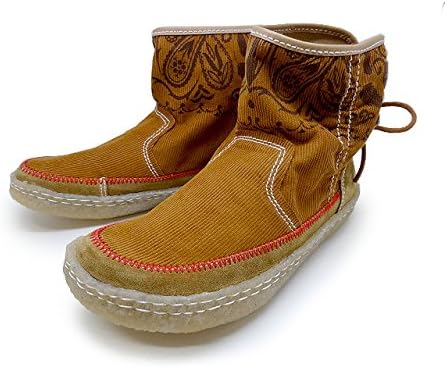 Amazon インディアン Indian Id Wappo ワッポ レディース ショートブーツ 24 5 ブラウン 女性 靴 ブーツ 秋 冬 バンダナ柄 ペーズリー ノーブランド品 ブーツ ブーティ