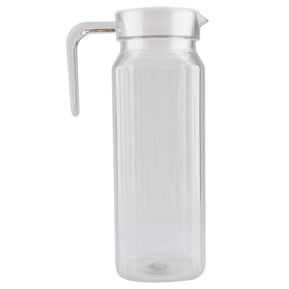 Acrylic Transparent Bottle Striped Water Ice Cold Jug with Lid Great for Homemade & Cold Tea or for Glass Milk Bottles Reusable Drinking Bottles(1100ml)